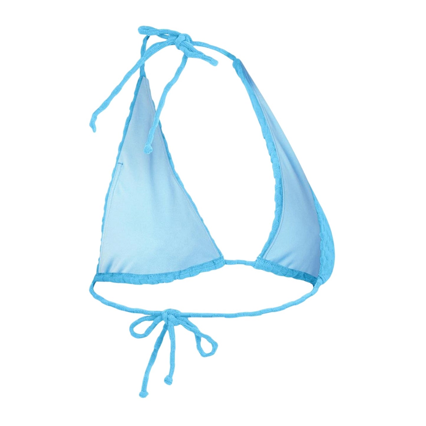 Blue - Back - Speedo Womens-Ladies Tri-Fold Terrycloth Swimming Bikini Top
