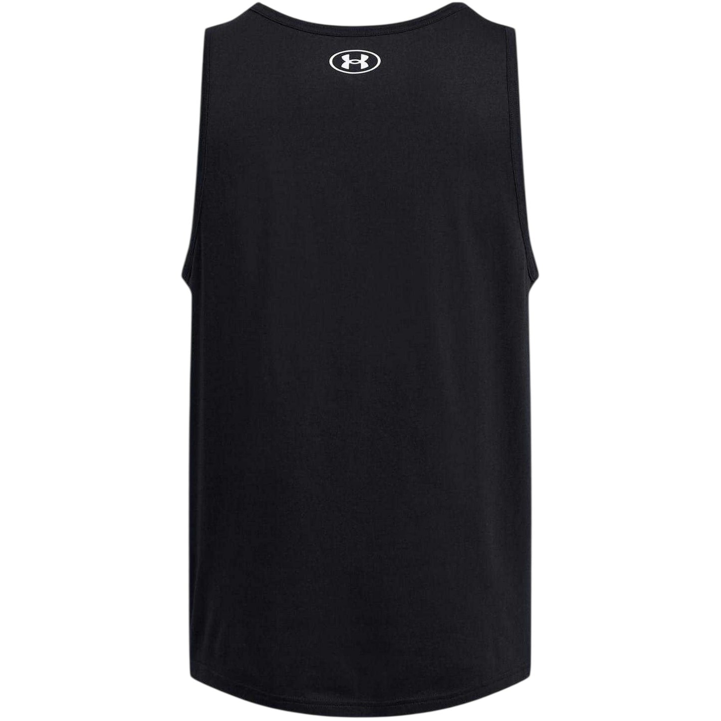 Black-White - Back - Under Armour Mens Large Logo Scoop Neck Regular Tank Top