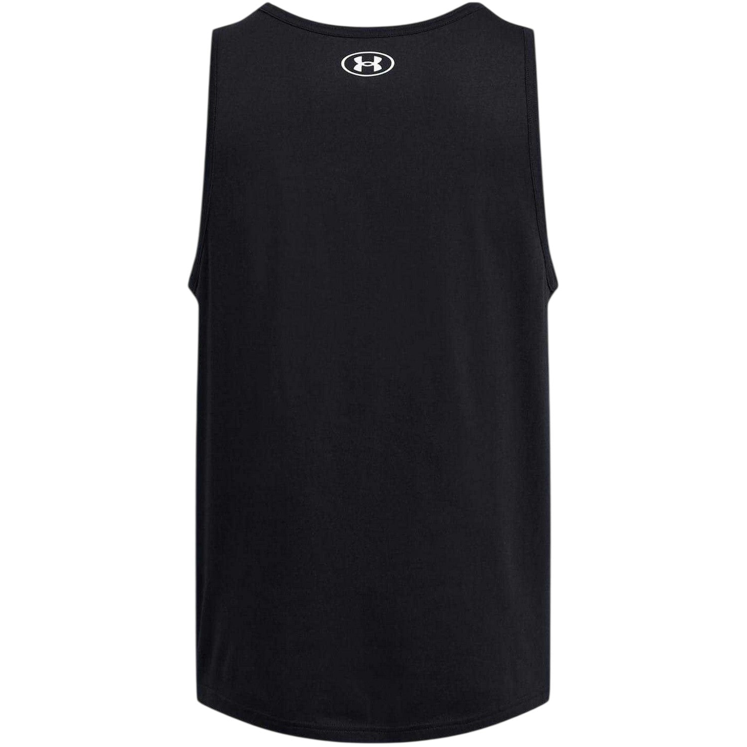 Black-White - Back - Under Armour Mens Large Logo Scoop Neck Regular Tank Top