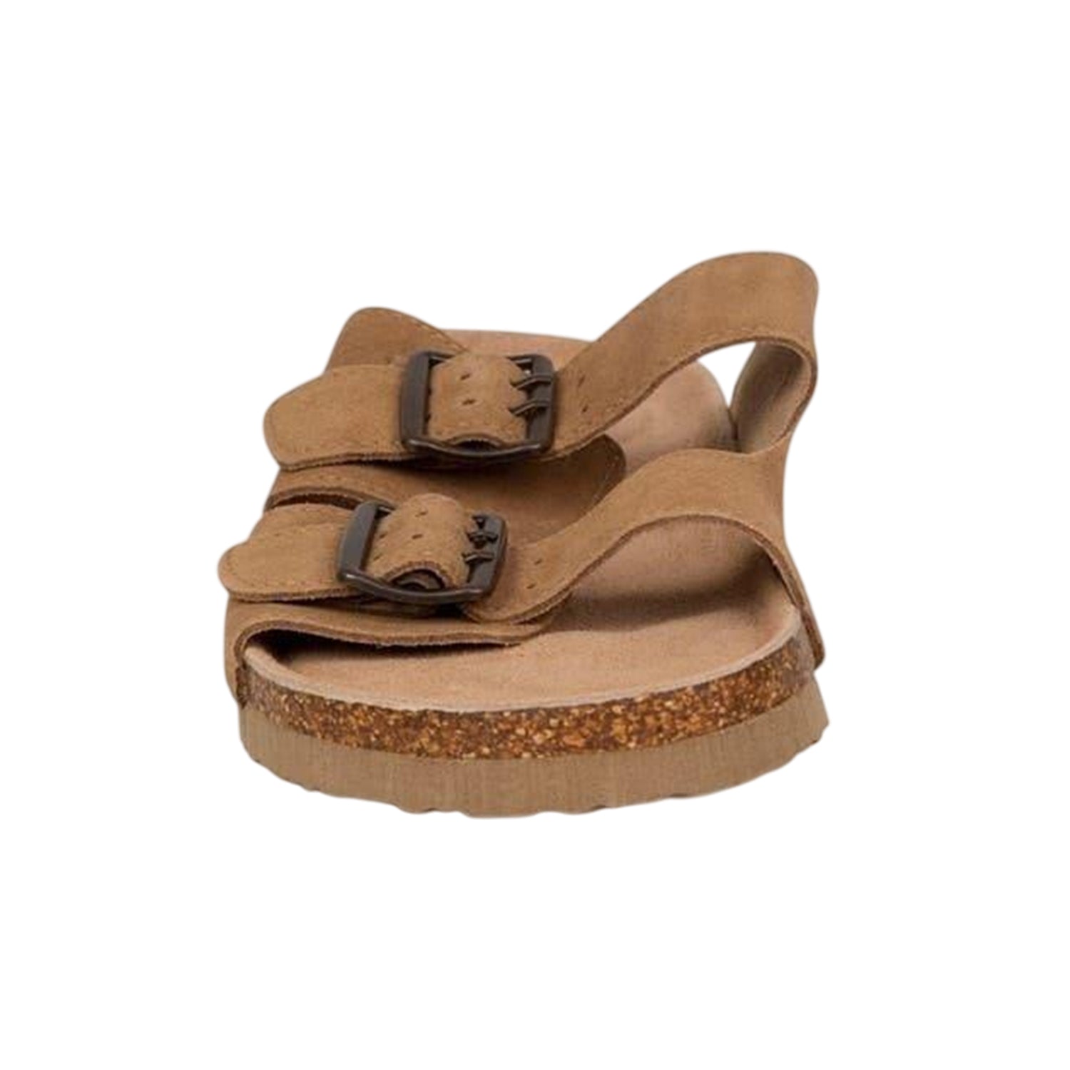 Tan - Side - Trespass Womens-Ladies Suede Flatform Slides