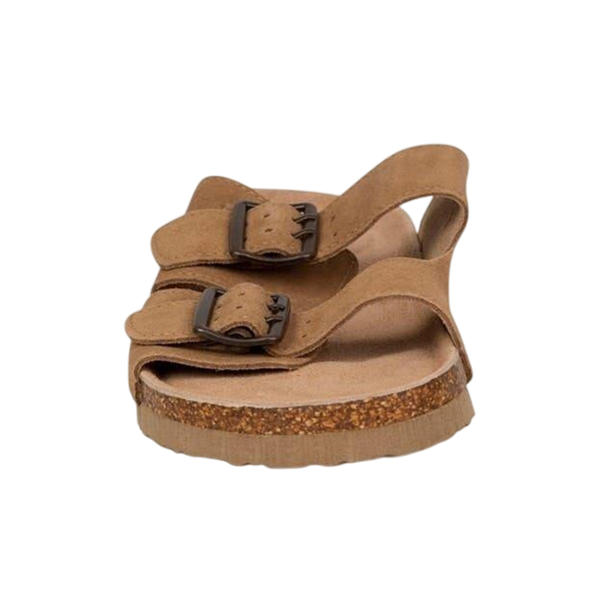 Tan - Side - Trespass Womens-Ladies Suede Flatform Slides