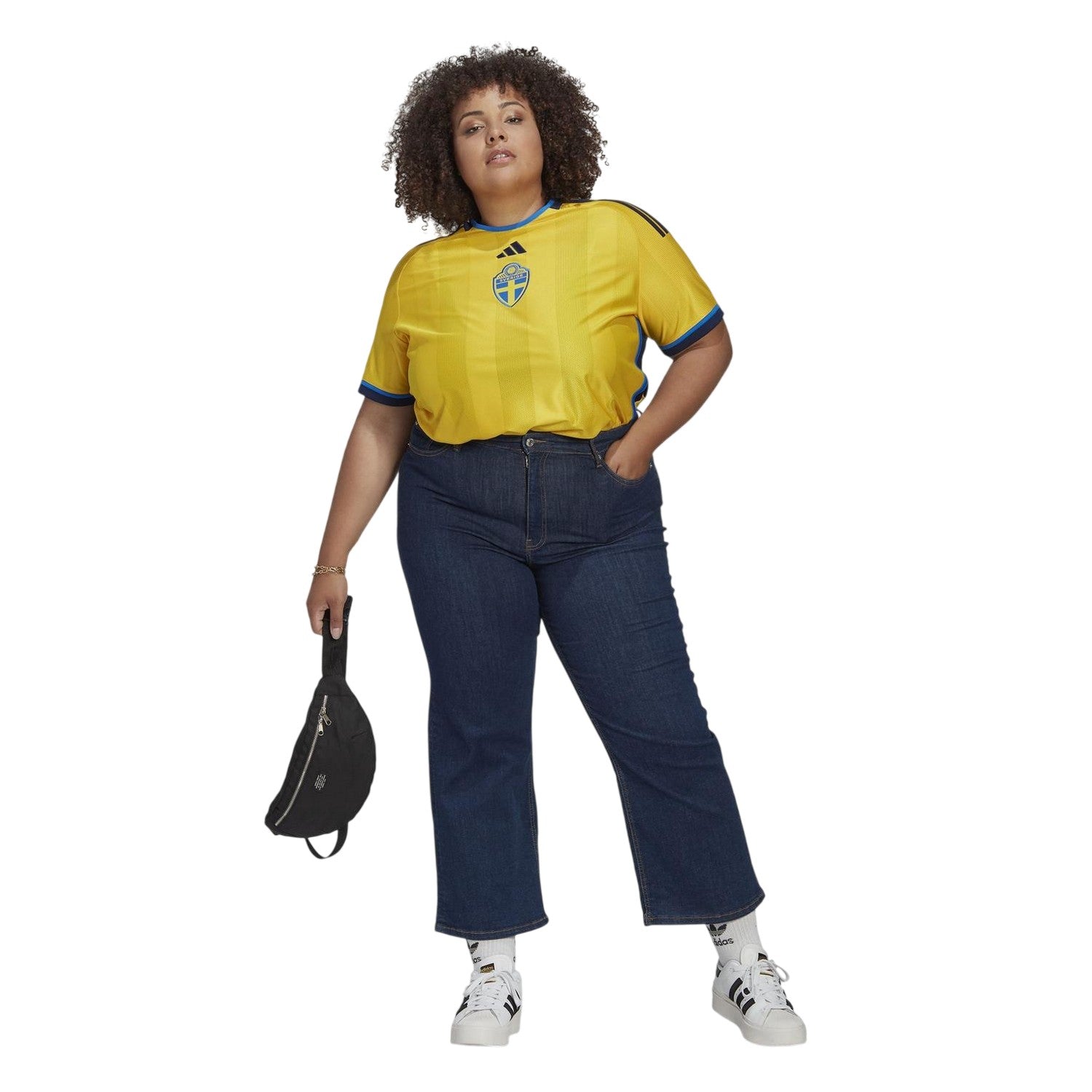 Yellow - Pack Shot - Adidas Womens-Ladies 2022 Sweden FA Home Jersey