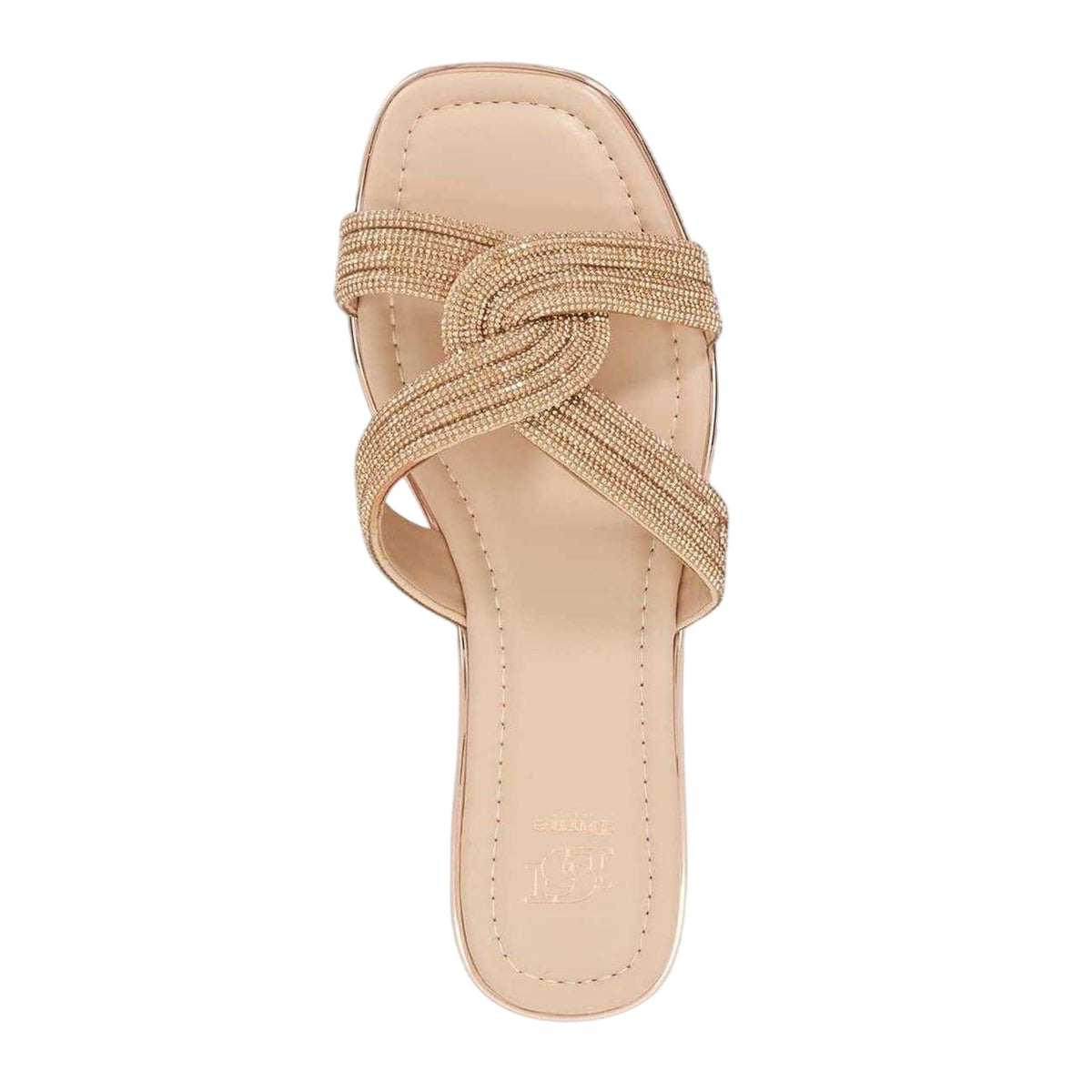 Rose Gold - Side - Dune London Womens-Ladies Lavenham Flat Sandals