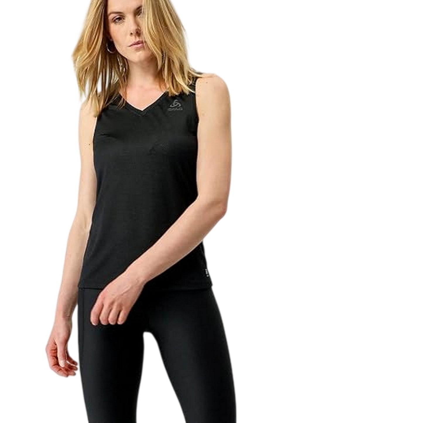 Black - Lifestyle - Odlo Womens-Ladies V Neck Tank Top