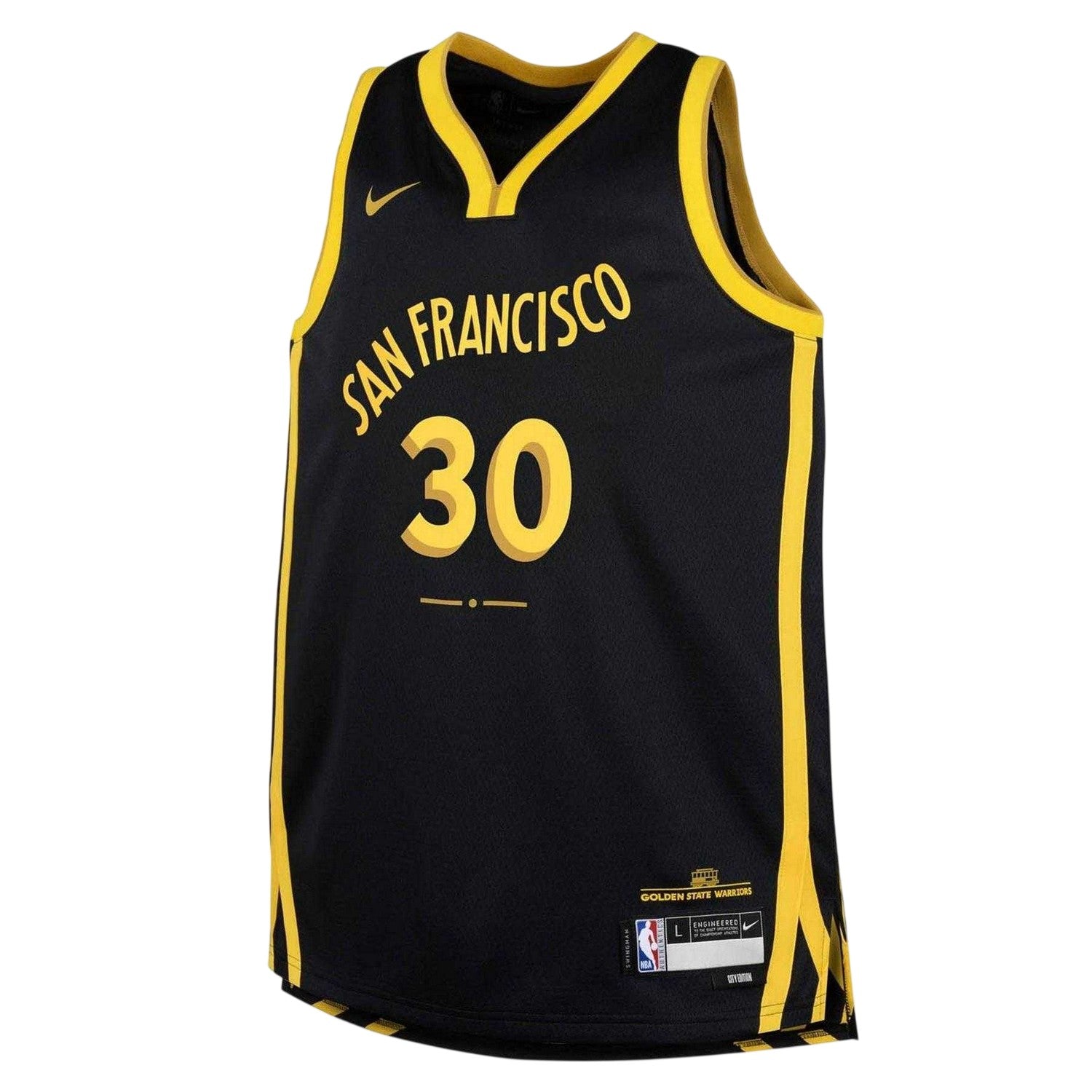 Black - Front - Nike Boys Stephen Curry Golden State Warriors Basketball Jersey