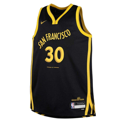 Black - Front - Nike Boys Stephen Curry Golden State Warriors Basketball Jersey