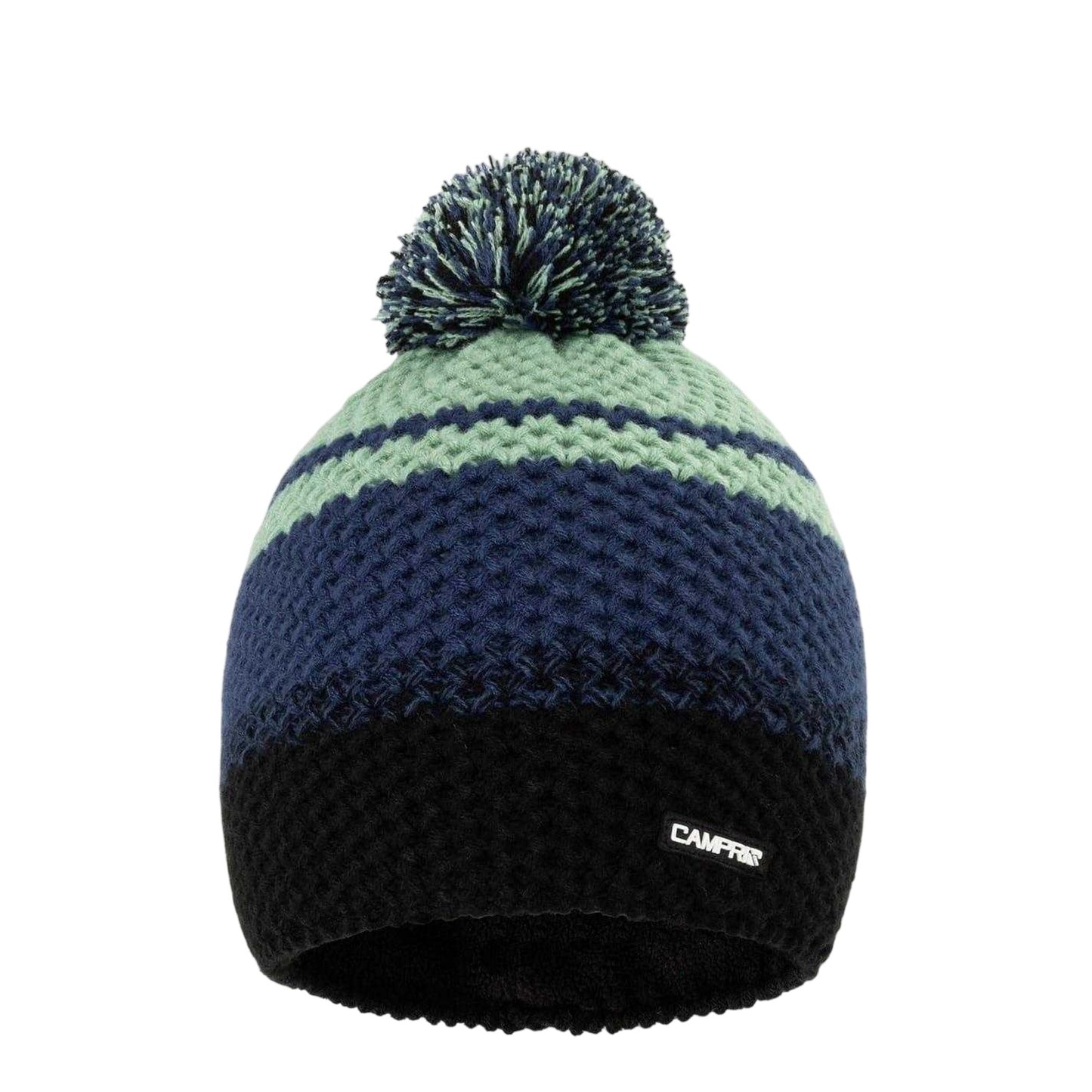 Blue - Front - Campri Childrens-Kids Raise Striped Pom Pom Beanie