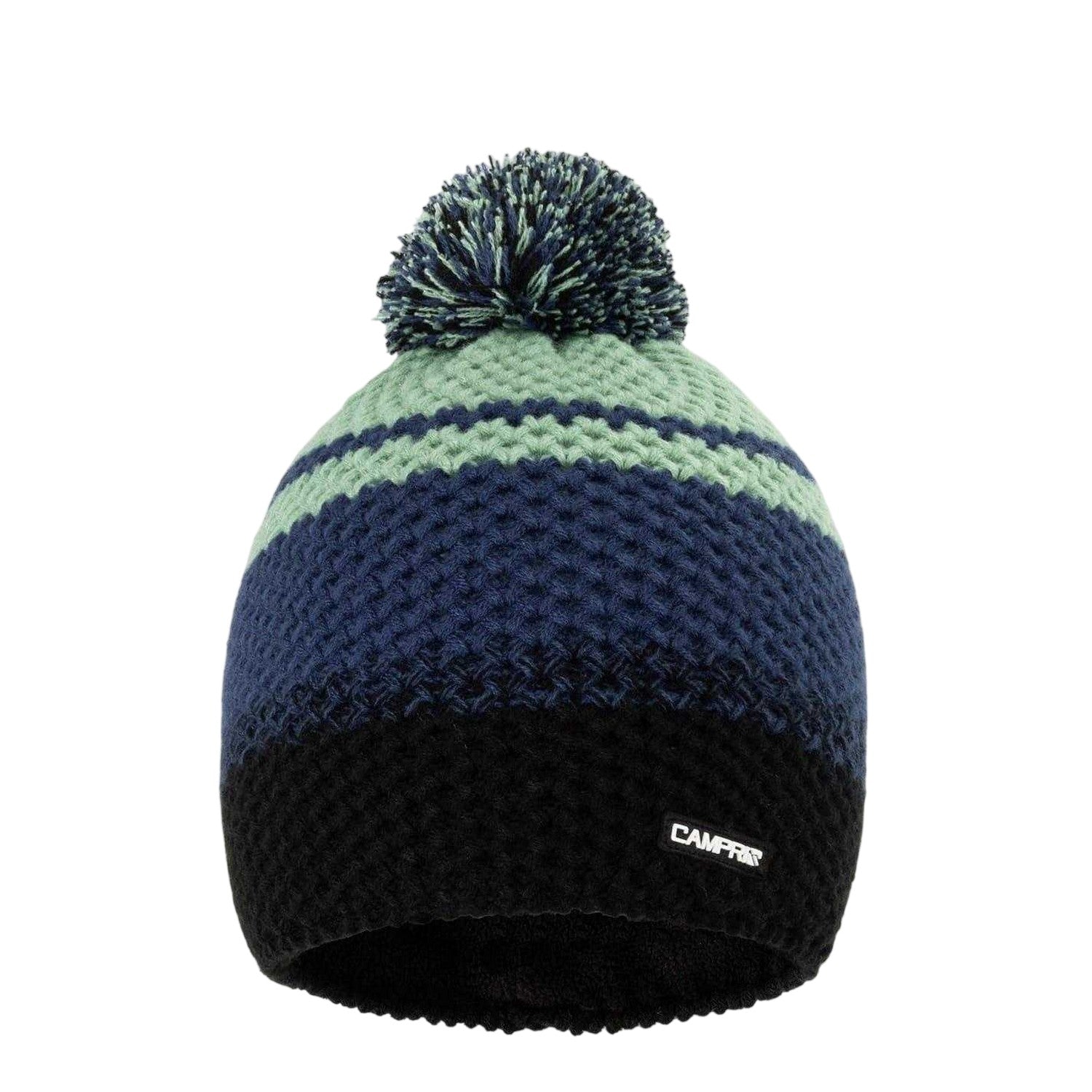 Blue - Front - Campri Childrens-Kids Raise Striped Pom Pom Beanie