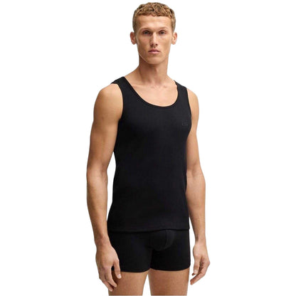 Black - Side - Boss Mens Scoop Neck Regular Tank Top (Pack of 3)