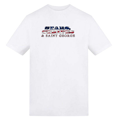 White - Front - AWD Mens Stars Stripes And Saint George England T-Shirt