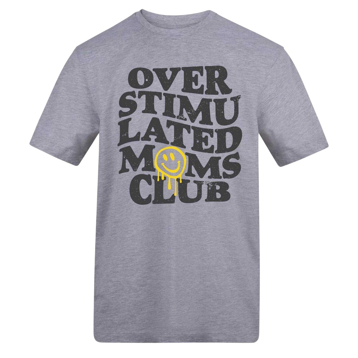 Grey - Front - AWD Womens-Ladies Overstimulated Moms Club T-Shirt