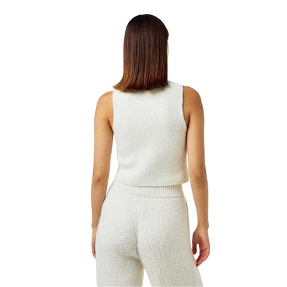 Vintage White - Back - Jack Wills Womens-Ladies Knitted Tank Top