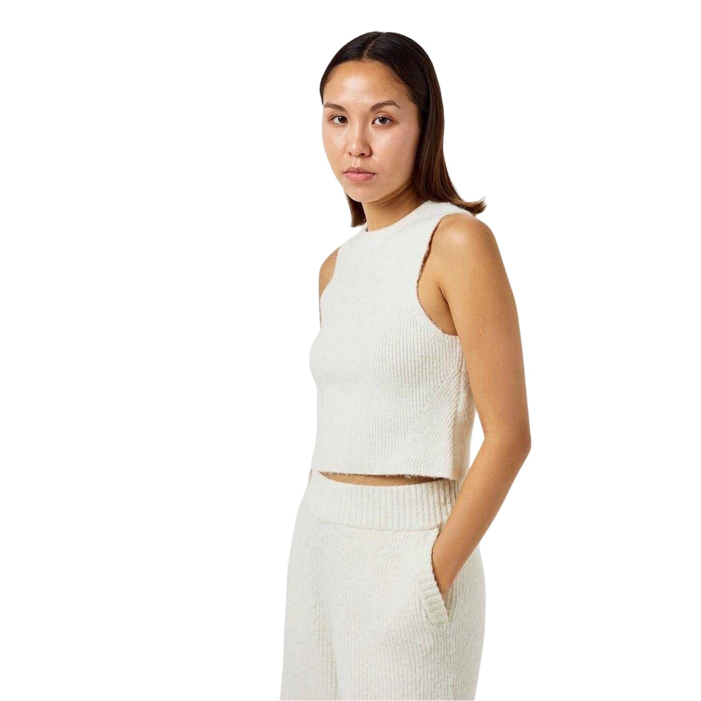 Vintage White - Side - Jack Wills Womens-Ladies Knitted Tank Top
