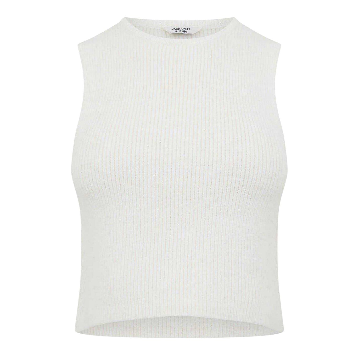 Vintage White - Front - Jack Wills Womens-Ladies Knitted Tank Top