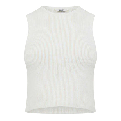 Vintage White - Front - Jack Wills Womens-Ladies Knitted Tank Top