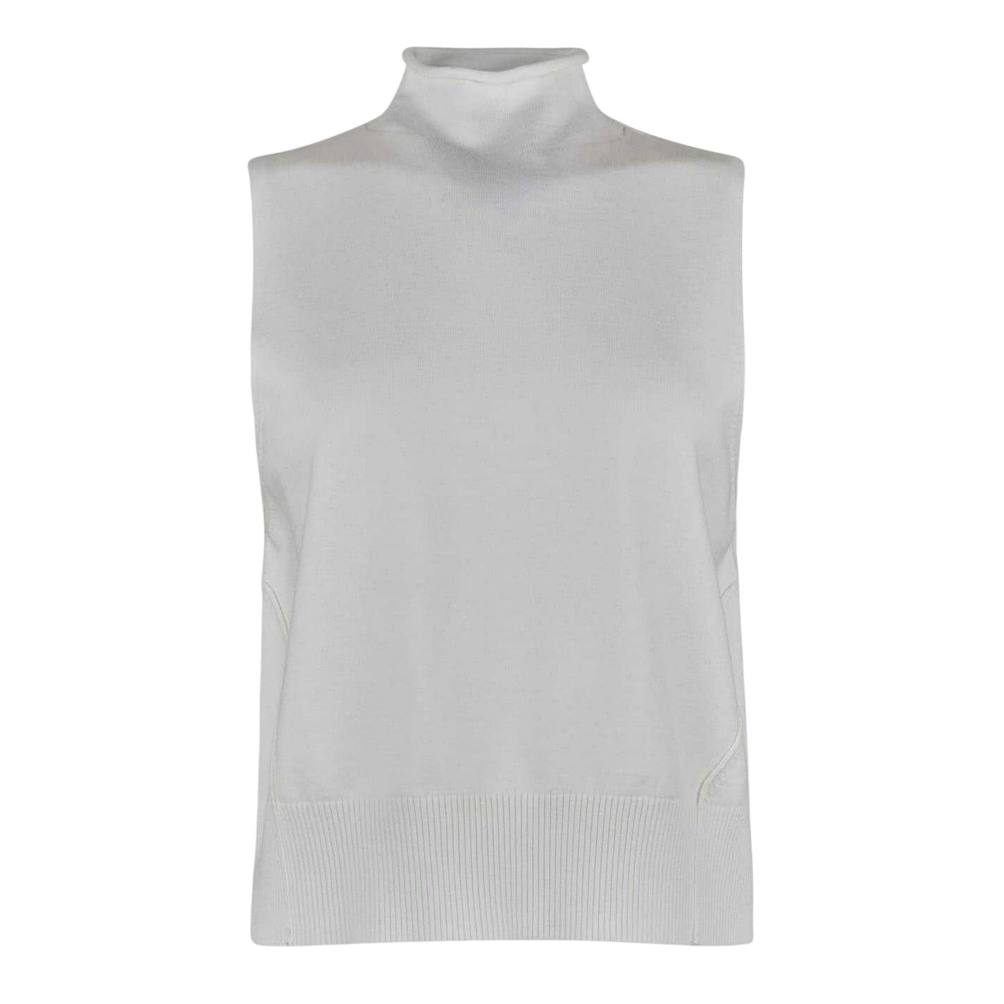 Cream - Front - Jack Wills Womens-Ladies Knitted Turtle Neck Tank Top