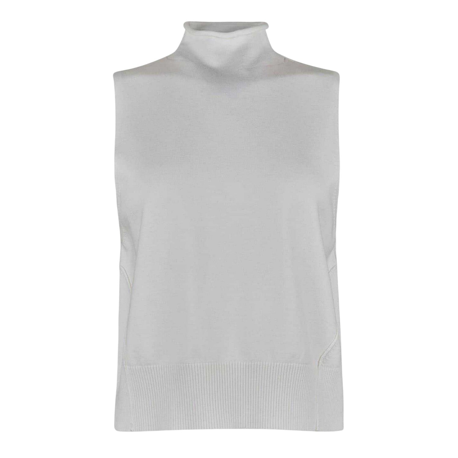 Cream - Front - Jack Wills Womens-Ladies Knitted Turtle Neck Tank Top