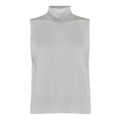 Cream - Front - Jack Wills Womens-Ladies Knitted Turtle Neck Tank Top