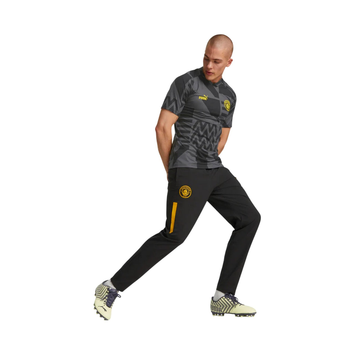 Black-Yellow - Lifestyle - Puma Womens-Ladies Manchester City FC Football Jersey