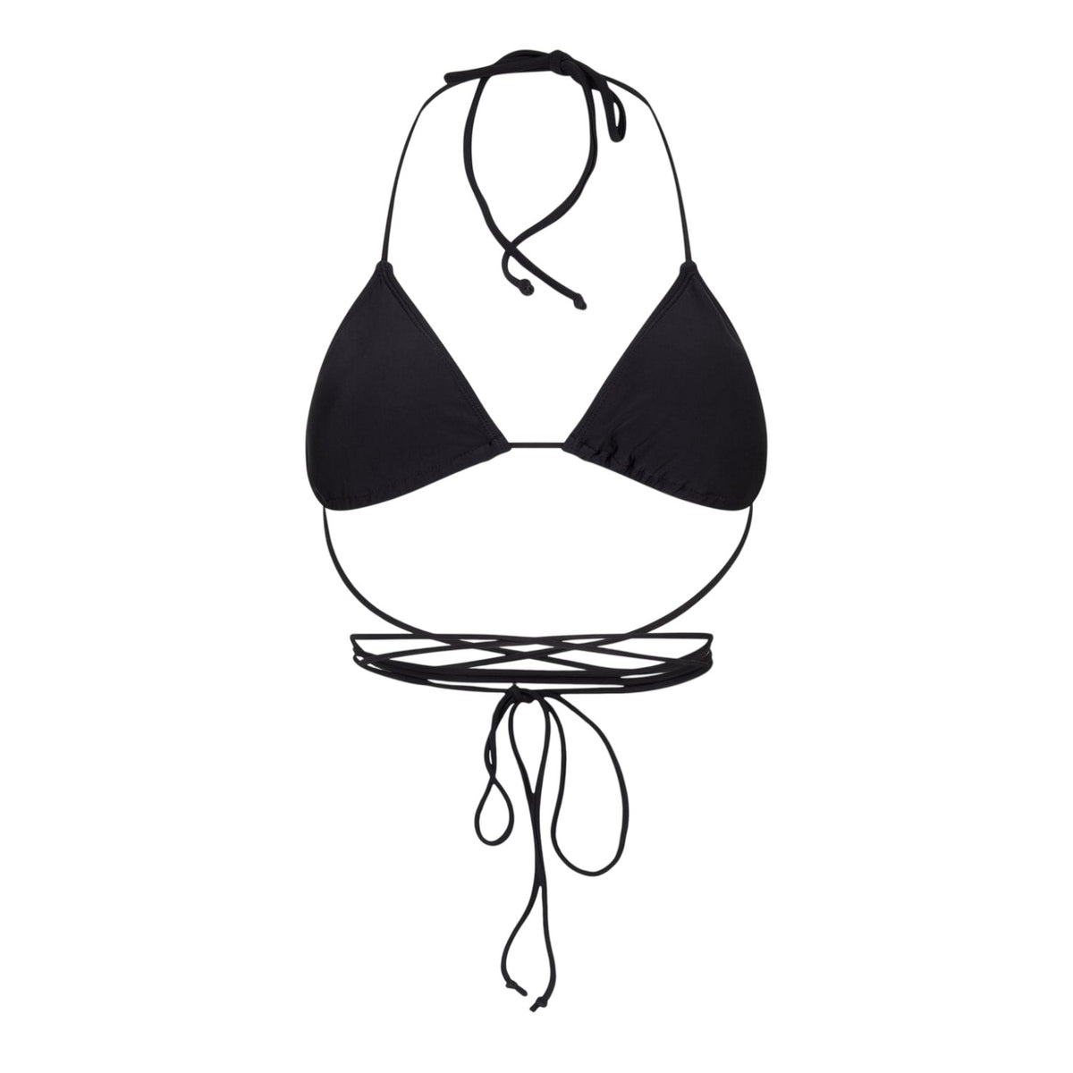 Black - Front - Brave Soul Womens-Ladies Tie Neck Bikini Top