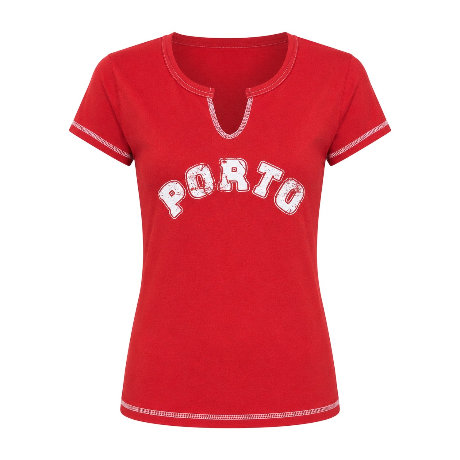 Red - Front - Daisy Street Womens-Ladies Lettering Notch Neck Crop T-Shirt
