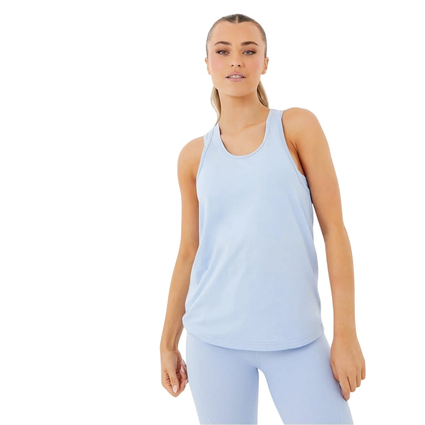 Brunnera Blue - Side - USA Womens-Ladies Racerback Tank Top