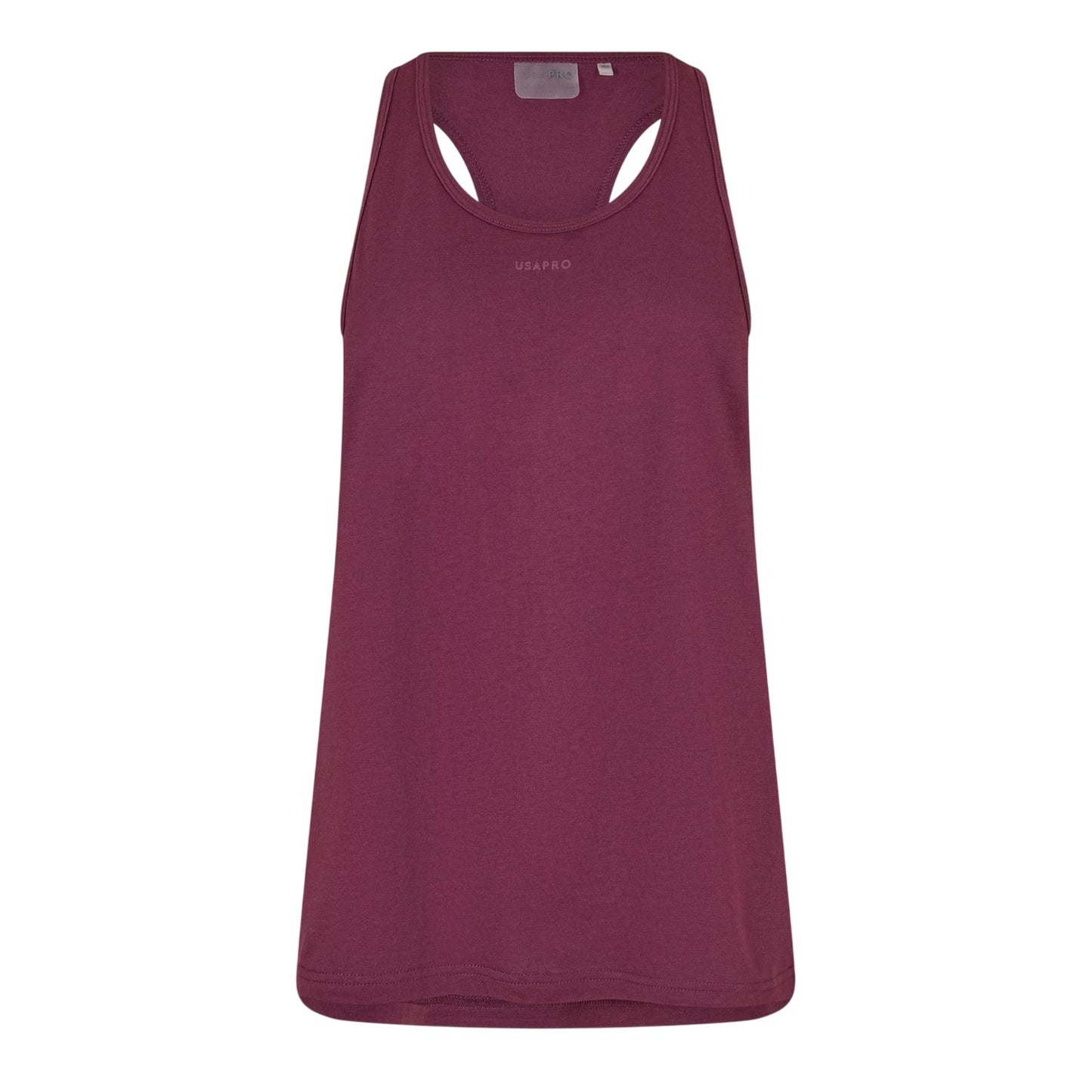 Dark Cherry - Front - USA Womens-Ladies Racerback Tank Top