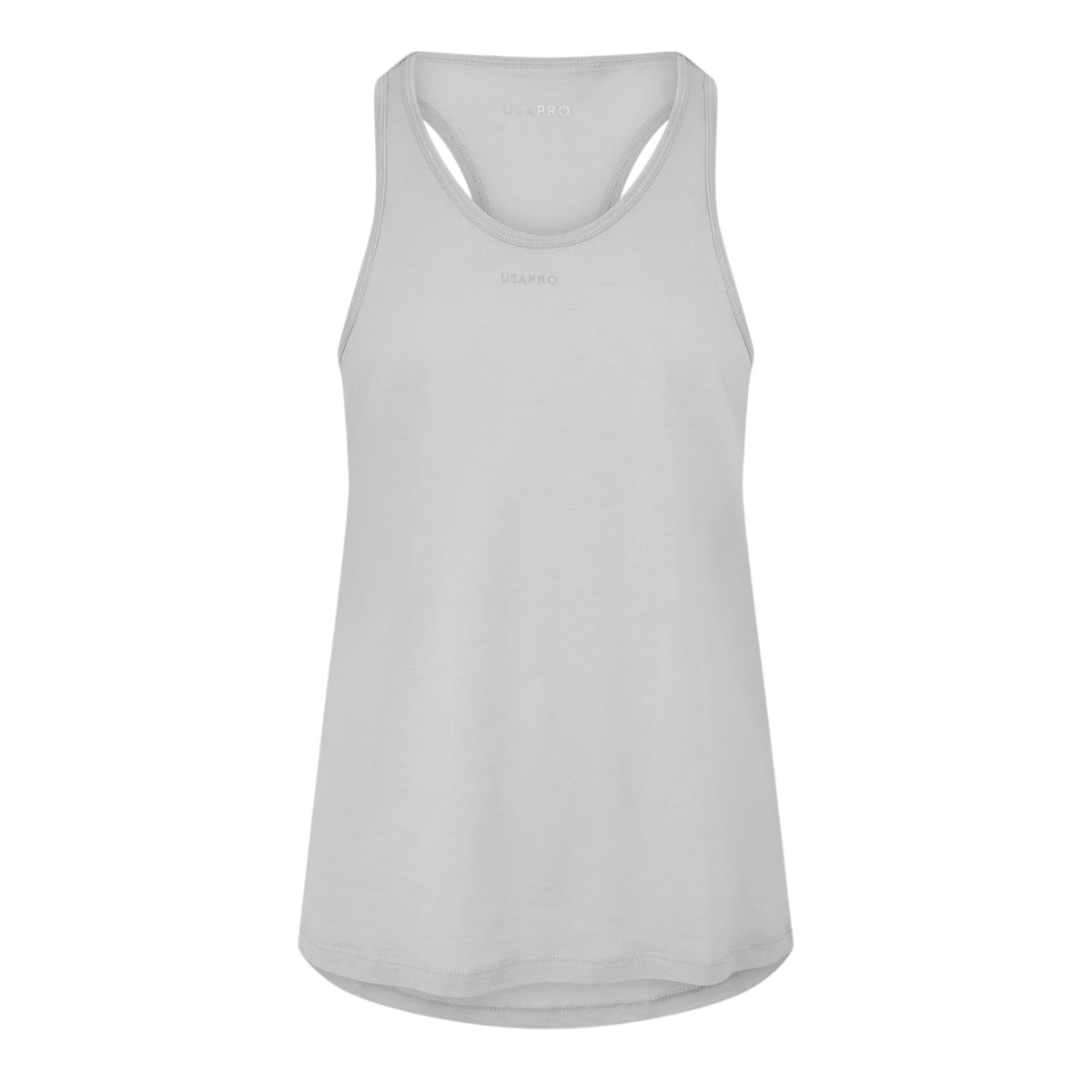 Grey Marl - Front - USA Womens-Ladies Racerback Tank Top
