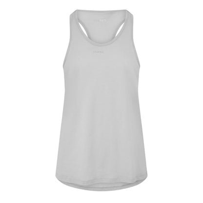 Grey Marl - Front - USA Womens-Ladies Racerback Tank Top