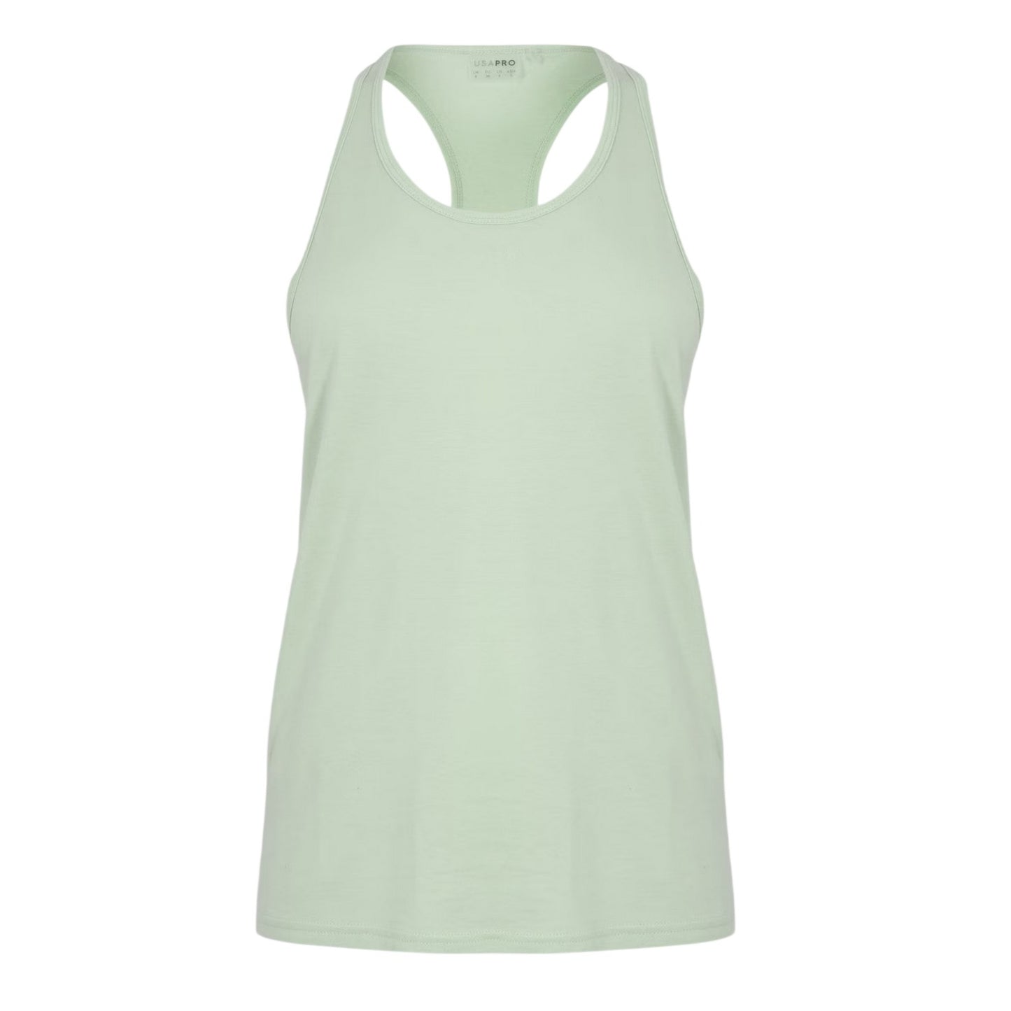 Pistachio - Front - USA Womens-Ladies Racerback Tank Top