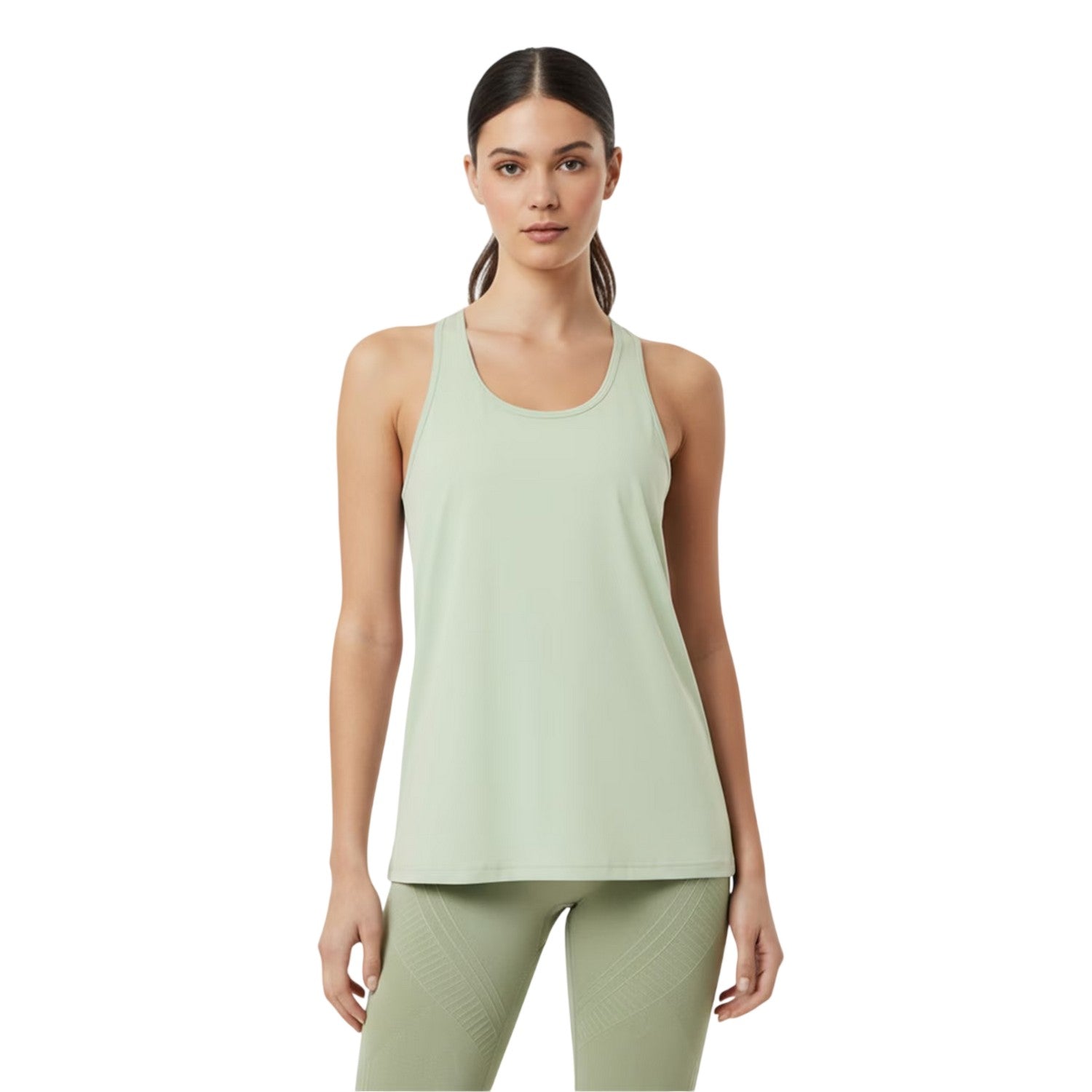 Pistachio - Side - USA Womens-Ladies Racerback Tank Top