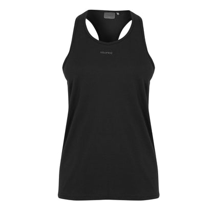 Black - Front - USA Womens-Ladies Racerback Tank Top