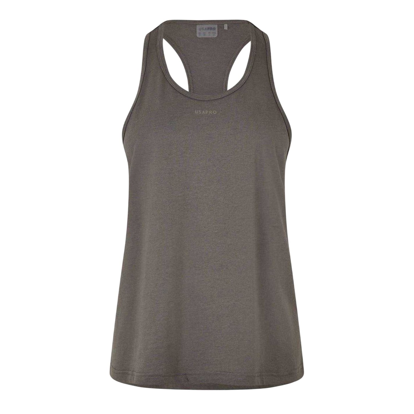 Ash - Front - USA Womens-Ladies Racerback Tank Top
