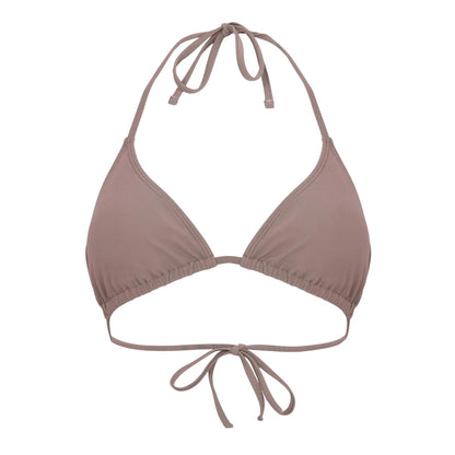 Mocha - Front - Jack Wills Womens-Ladies Ruched Bikini Top