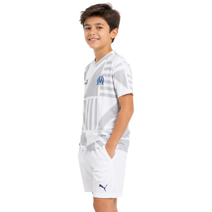 White - Side - Puma Childrens-Kids Olympique De Marseille Short-Sleeved Training Jersey