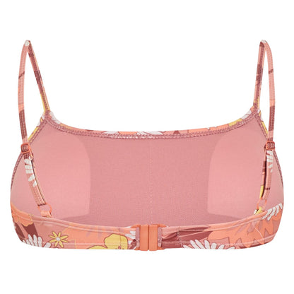 Tan - Back - Brave Soul Womens-Ladies Floral Square Neck Bikini Top