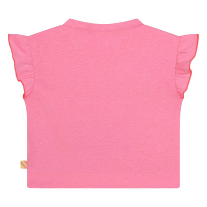 Pink - Back - Billieblush Baby Girls Flowers Crew Neck T-Shirt