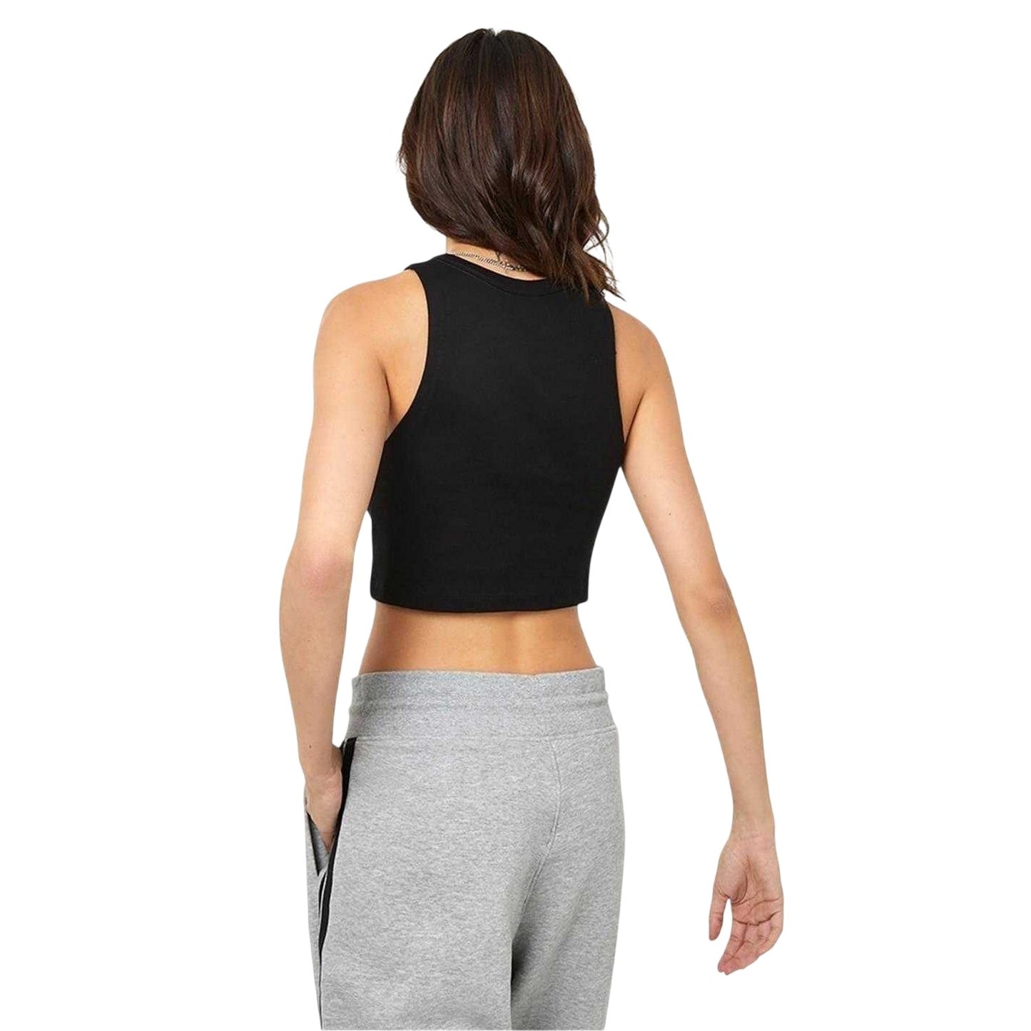Black - Back - Lonsdale Womens-Ladies Essential Cropped Tank Top