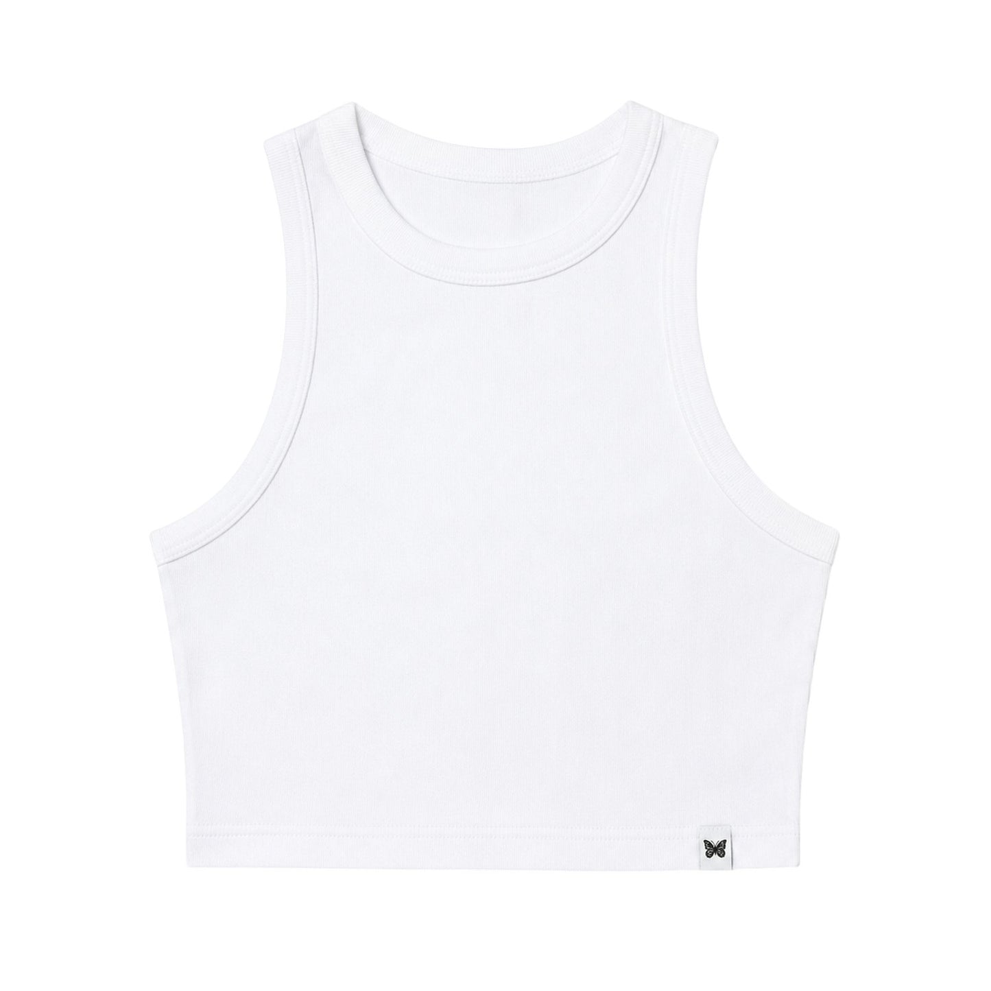 White - Front - Lonsdale Womens-Ladies Essential Cropped Tank Top