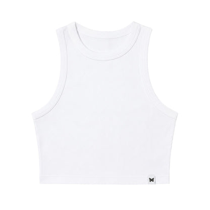 White - Front - Lonsdale Womens-Ladies Essential Cropped Tank Top