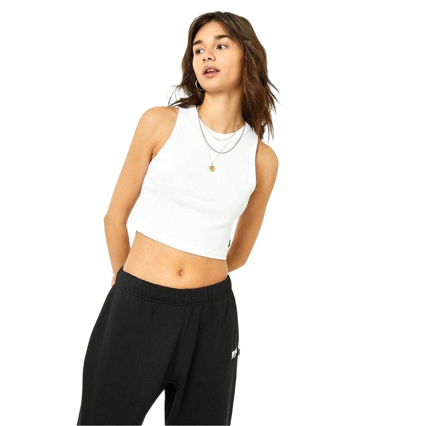 White - Lifestyle - Lonsdale Womens-Ladies Essential Cropped Tank Top