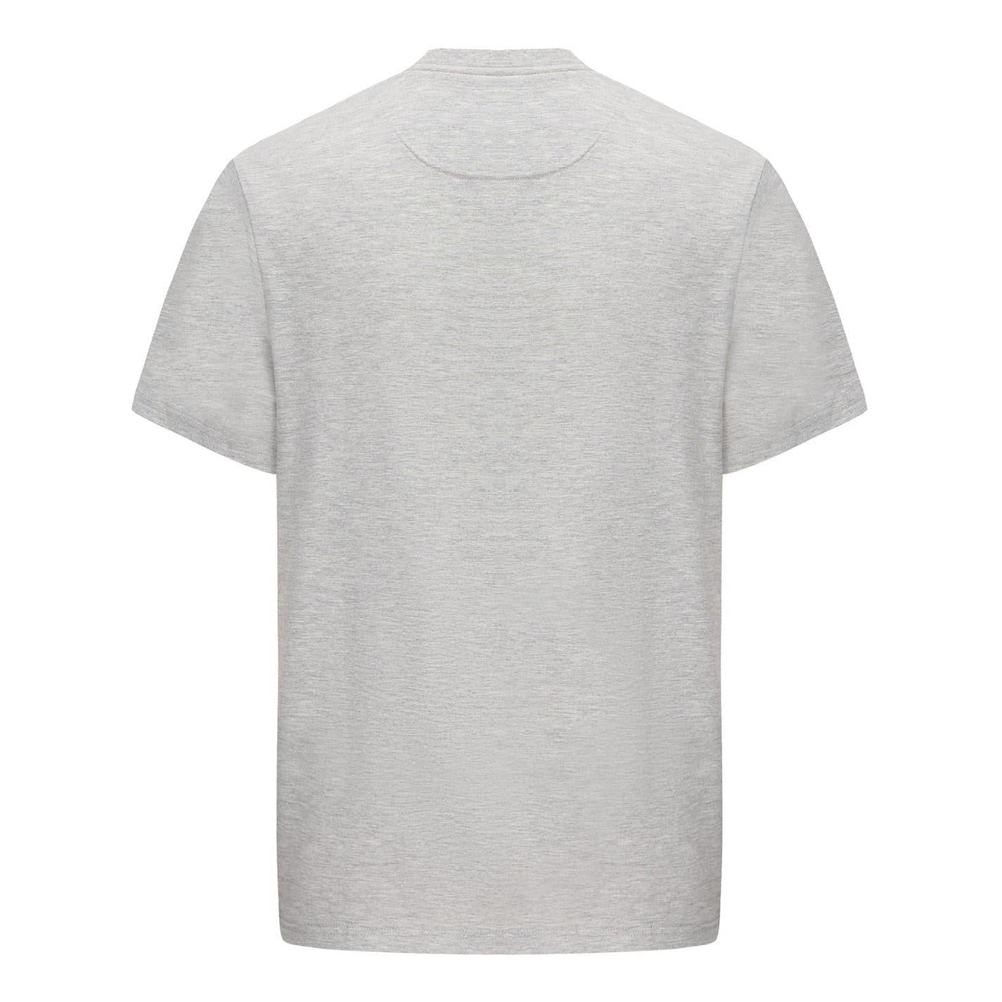 Grey Marl - Back - Pretty Green Mens Chest Logo Crew Neck T-Shirt