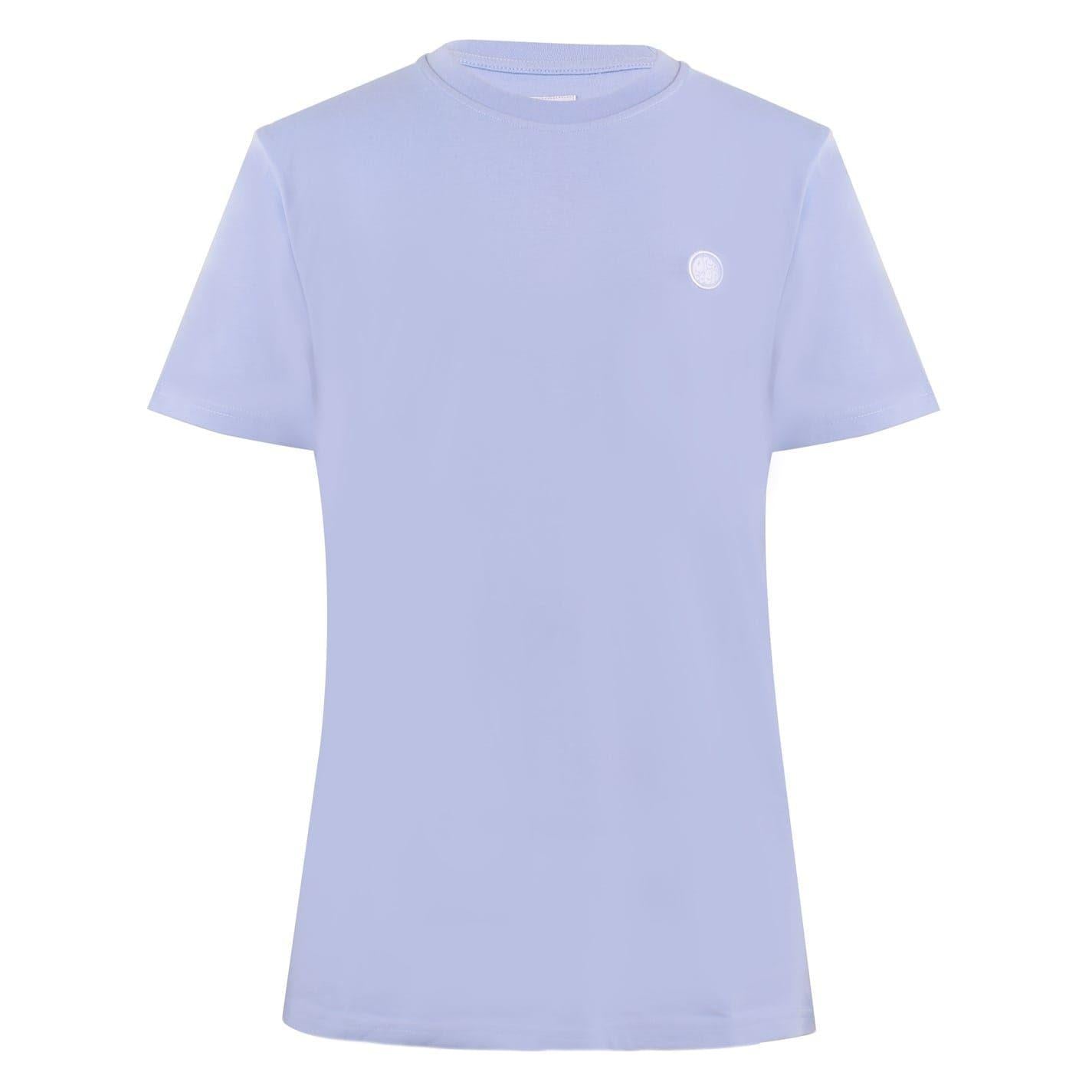 Pastel Blue - Front - Pretty Green Mens Chest Logo Crew Neck T-Shirt