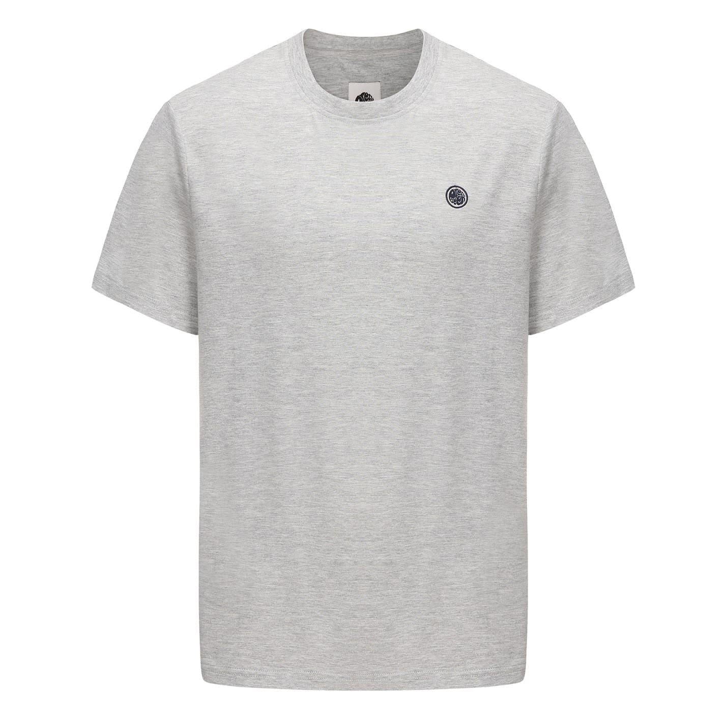 Grey Marl - Front - Pretty Green Mens Chest Logo Crew Neck T-Shirt