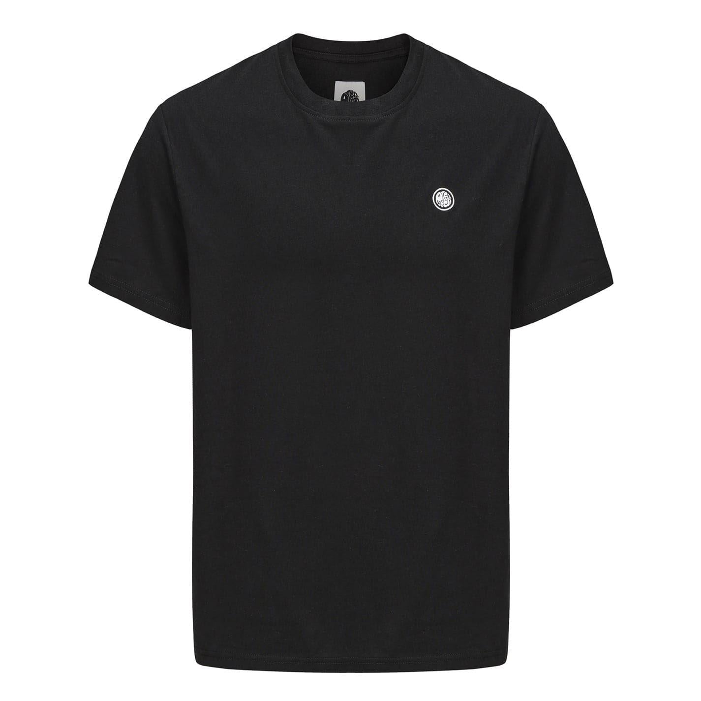 Black - Front - Pretty Green Mens Chest Logo Crew Neck T-Shirt