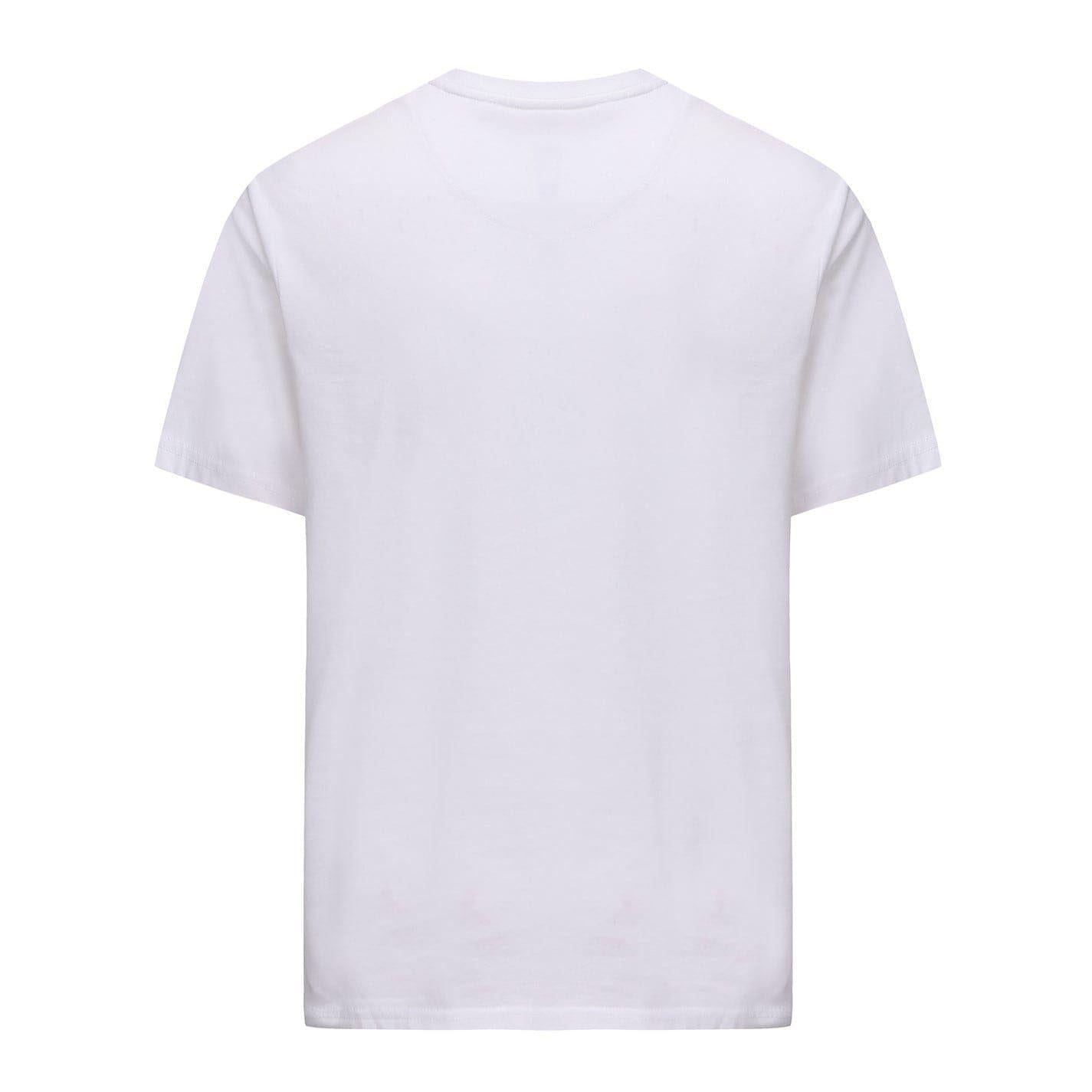 White - Back - Pretty Green Mens Chest Logo Crew Neck T-Shirt