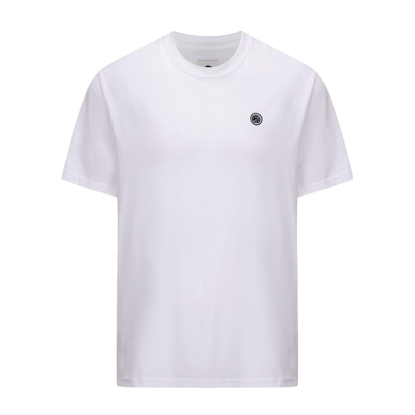 White - Front - Pretty Green Mens Chest Logo Crew Neck T-Shirt
