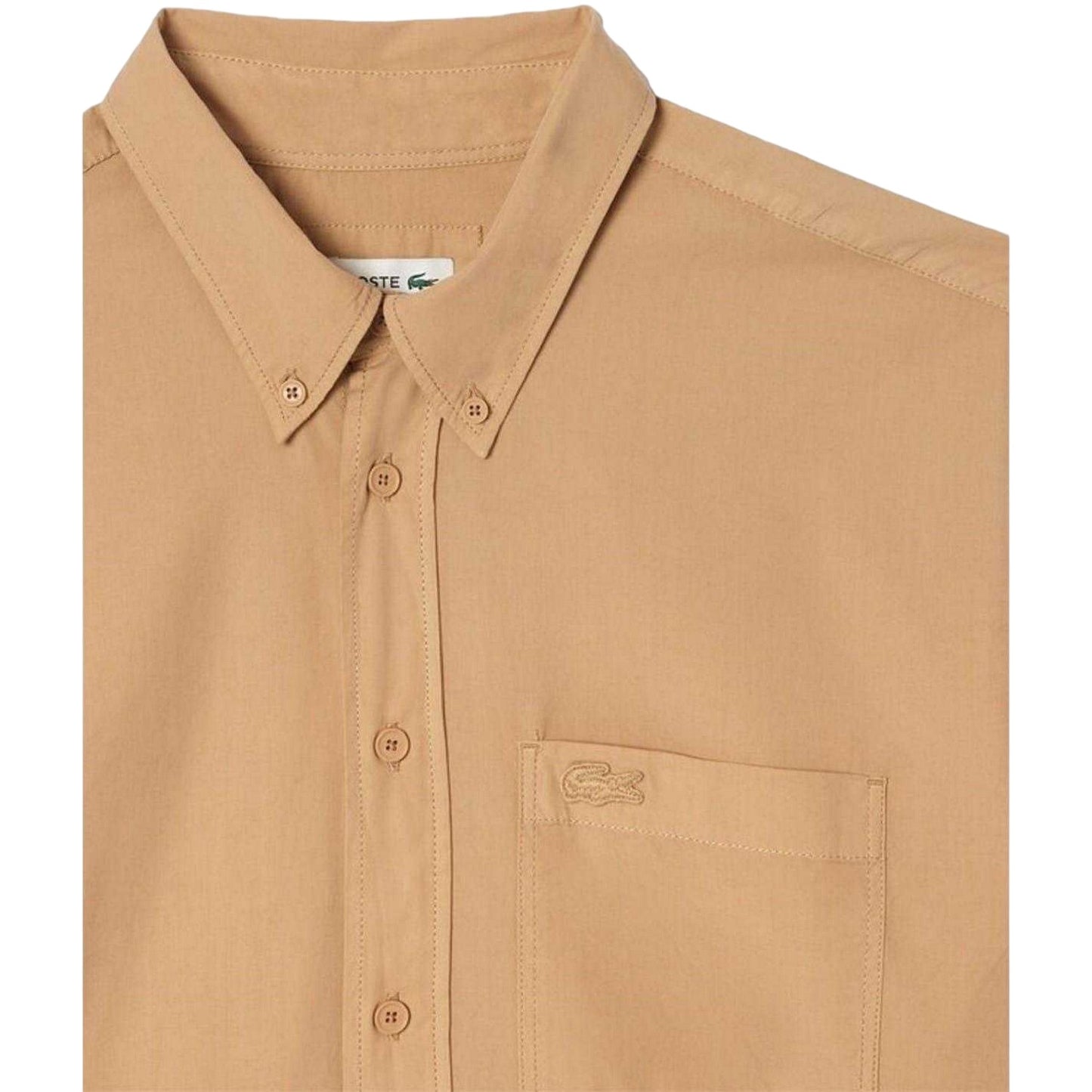 Sand - Side - Lacoste Mens Regular Long-Sleeved Button-Down Shirt