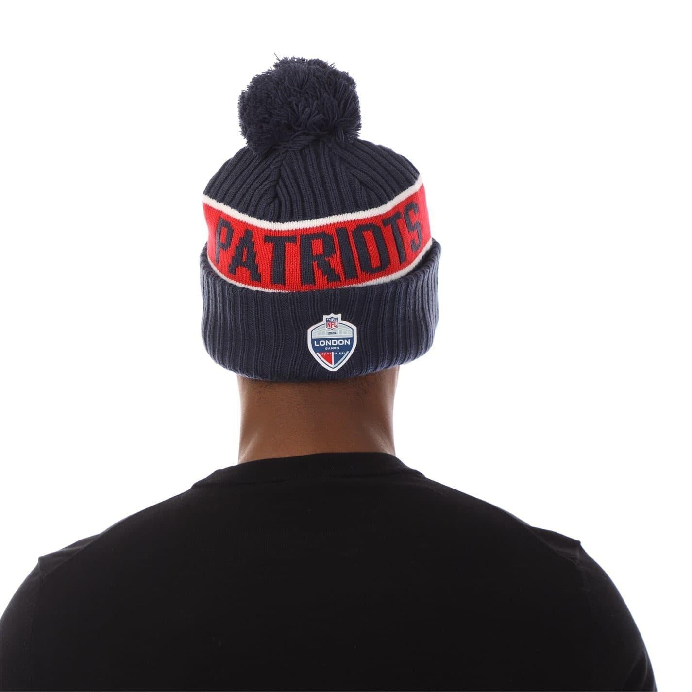 Blue - Back - New Era Unisex Adult New England Patriots Pom Pom Beanie