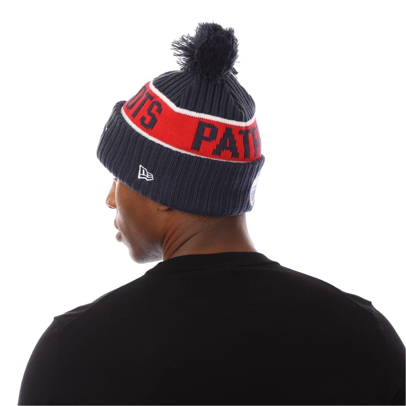 Blue - Lifestyle - New Era Unisex Adult New England Patriots Pom Pom Beanie